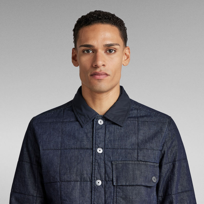 G-Star RAW® Unisex Postino Quilted Overshirt Dark blue