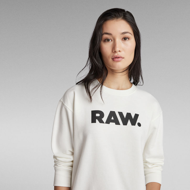 G-STAR® Premium Core RAW. Crewneck White