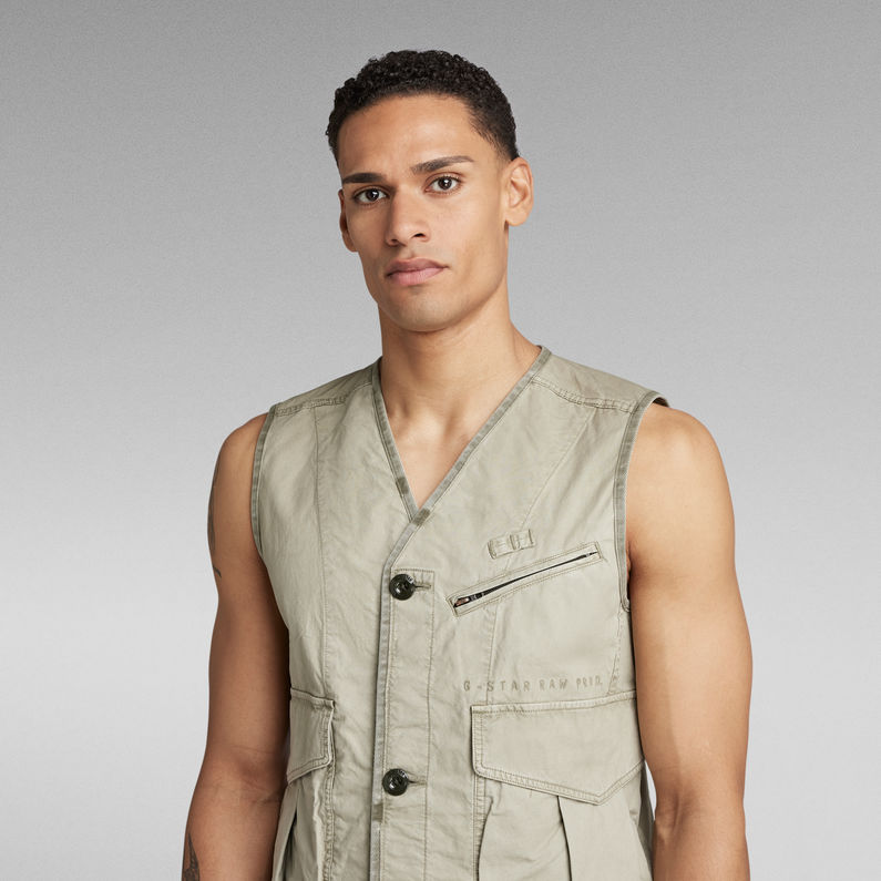 G-Star RAW® Washed Cargo Vest Green