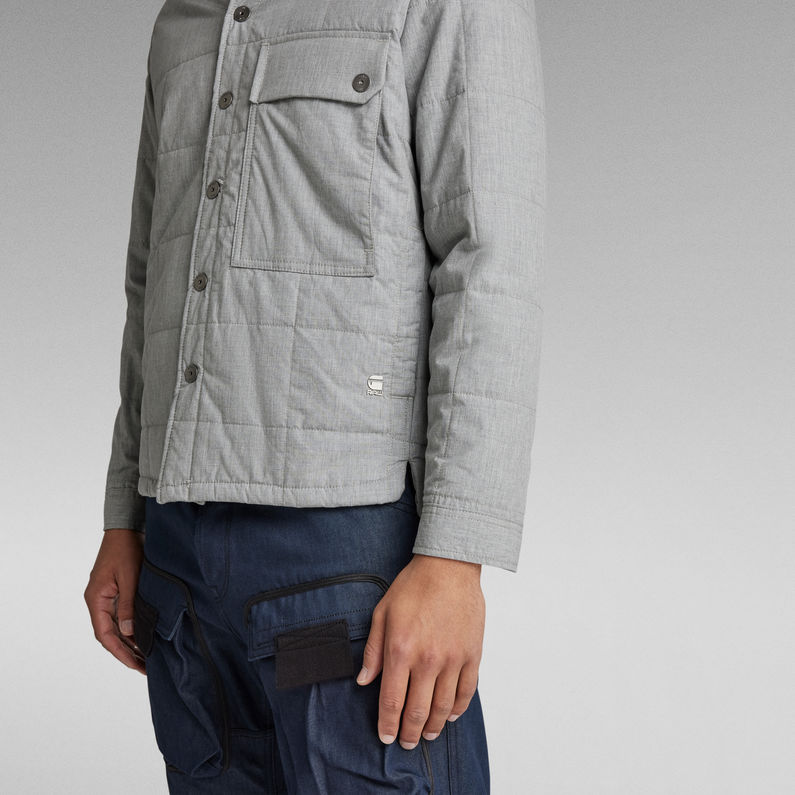 G-Star RAW® Unisex Postino Quilted Overshirt Grey