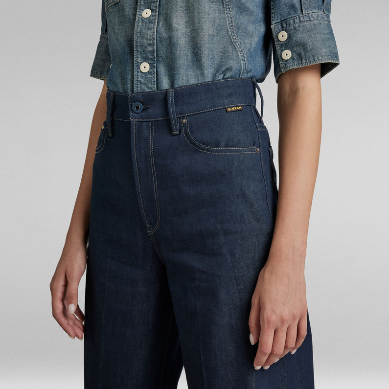 G-STAR® Deck Ultra High Wide Leg Jeans Donkerblauw