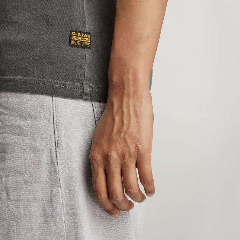 G-Star RAW® Camiseta Eyben Slim V-Neck Gris