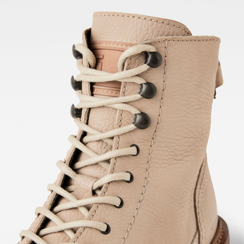 G-Star RAW® Roofer IV Mid Washed Leather Boots Beige detail