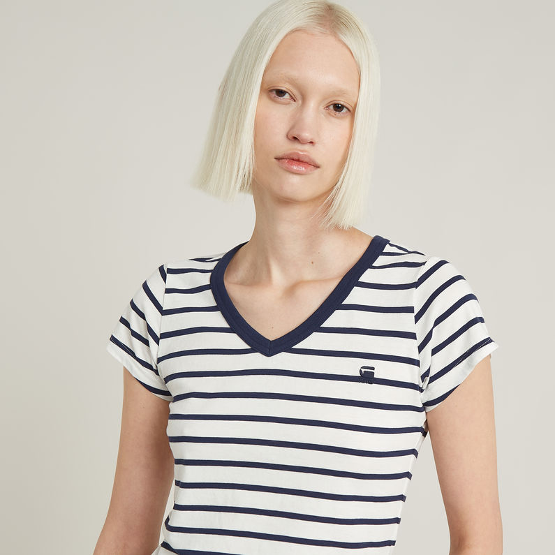 G-Star RAW® Eyben Stripe Slim V-Neck Top Multi color