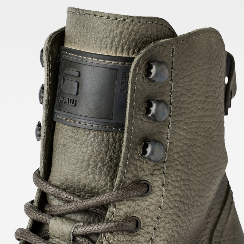 G-STAR® Roofer IV Mid Washed Leather Boots Green detail