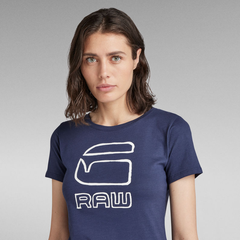 G-Star RAW® T-Shirt Graphic 20 Slim Bleu foncé