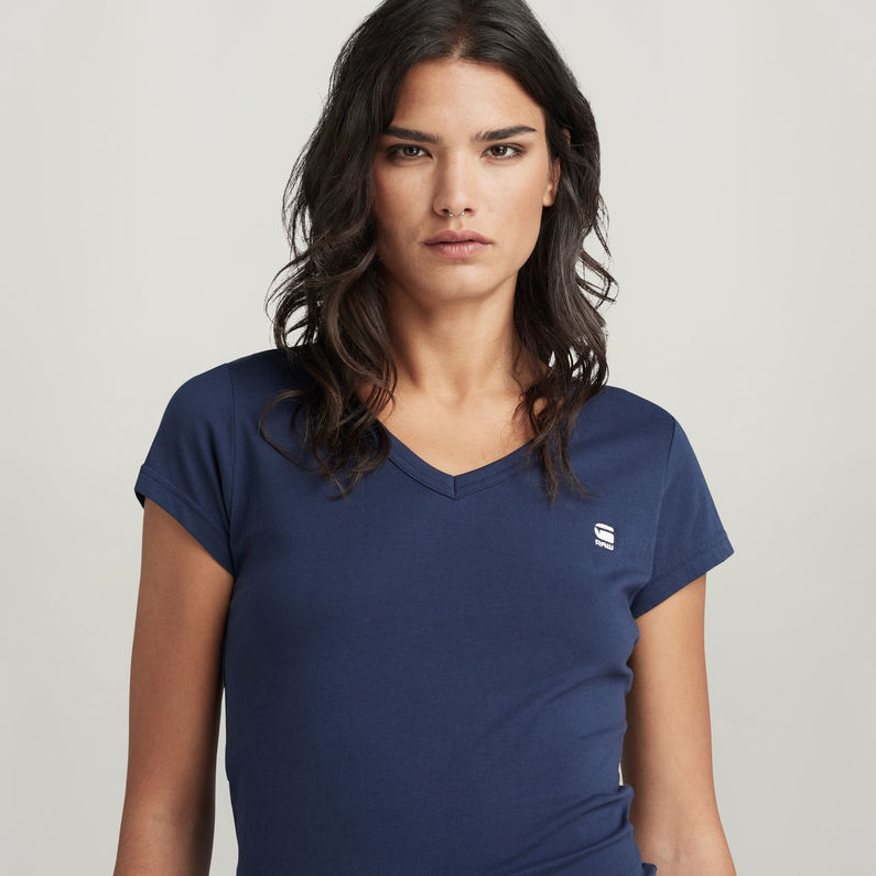 G-Star RAW® Camiseta Eyben Slim V-Neck Azul oscuro