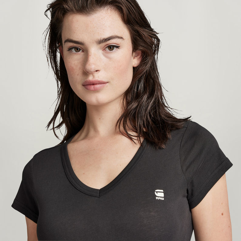 G-Star RAW® Camiseta Eyben Slim V-Neck Negro