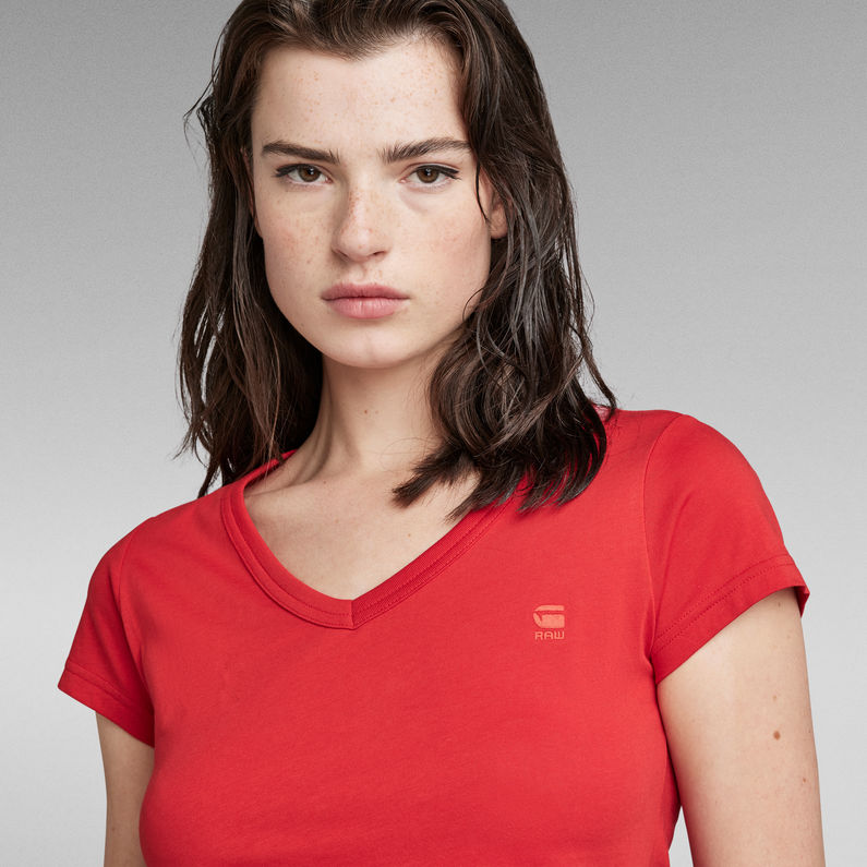 G-Star RAW® Eyben Slim V-Neck  T-Shirt Red