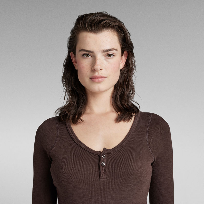 G-STAR® Henley Ultra Slim Body Braun