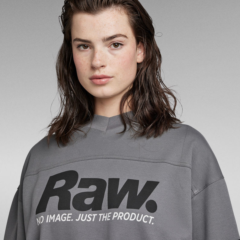 G-Star RAW® T-Shirt 5XL RAW Tight Mock V-Neck Gris