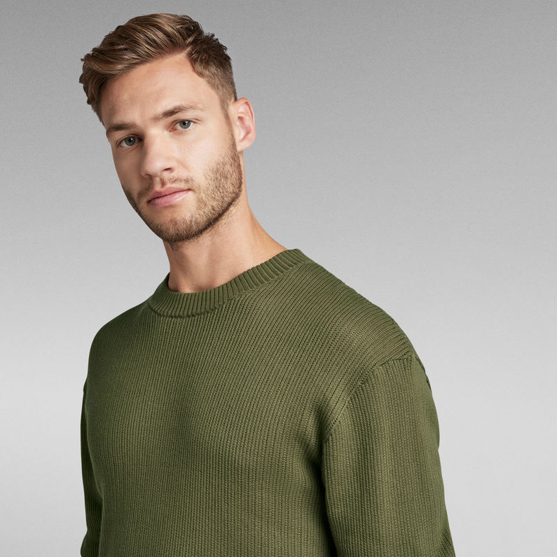 G-Star RAW® Pull en maille Swiss Army Woven Vert