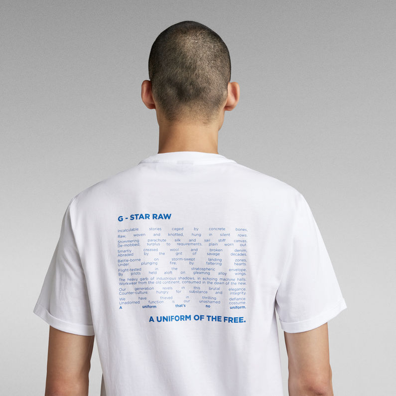 G-STAR® T-shirt Lash Back Text Blanc