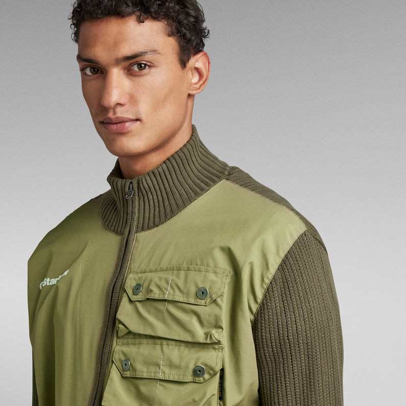 G-STAR® Gebreid Vest Met Rits Swiss Army Woven Groen