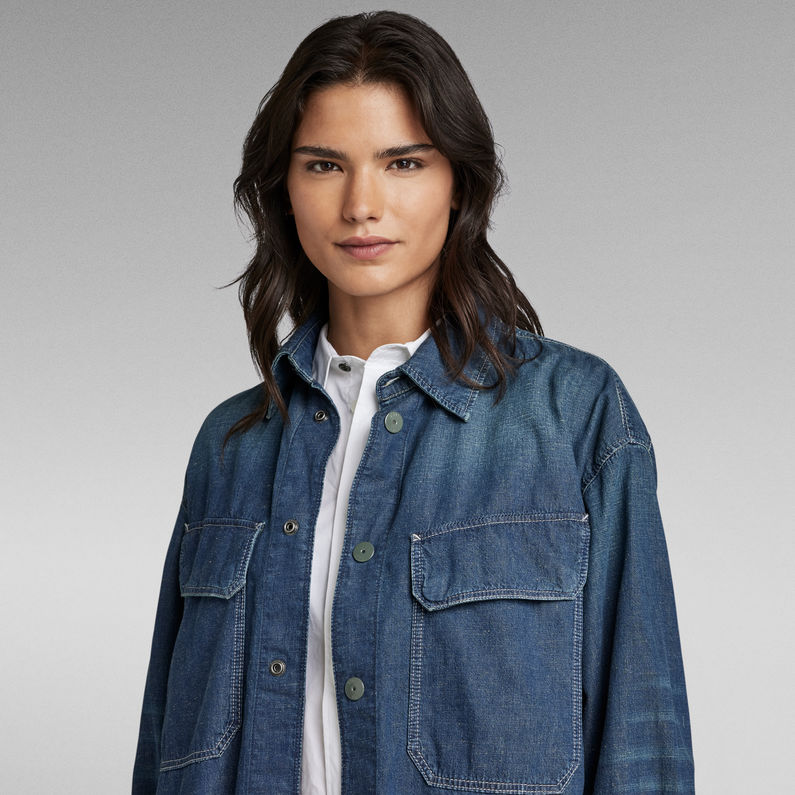 G-STAR® Oversized Flap Pocket Hemd Evergreen Mittelblau