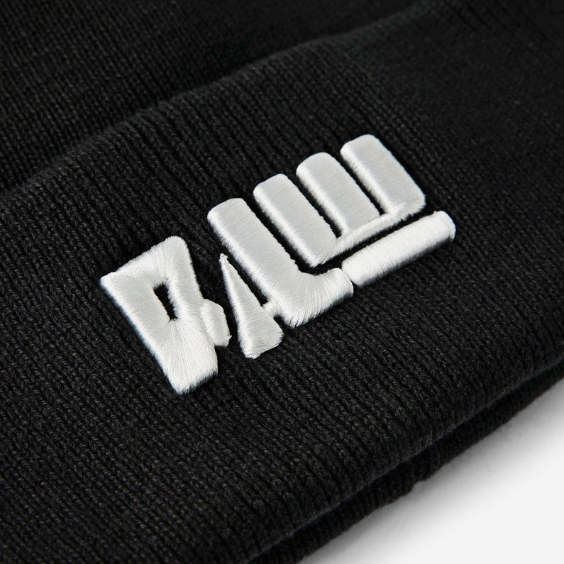 G-STAR® Effo Raw Artwork Long Beanie Schwarz detail shot buckle
