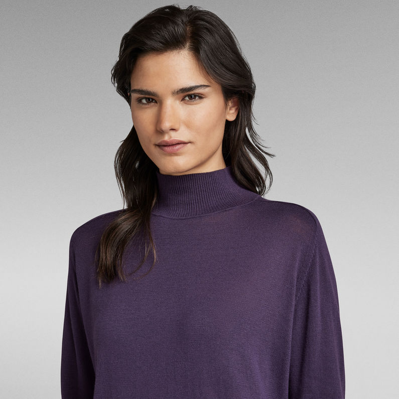 G-Star RAW® Pull en maille Essential Mock Relaxed Violet