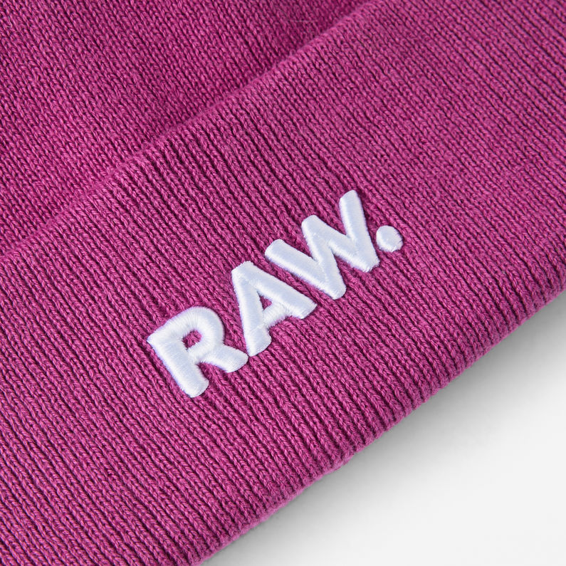 g-star-effo-raw-long-beanie-pink-detail-shot-buckle