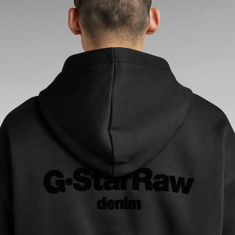 Velcro Loose Hoodie Black G Star RAW MO