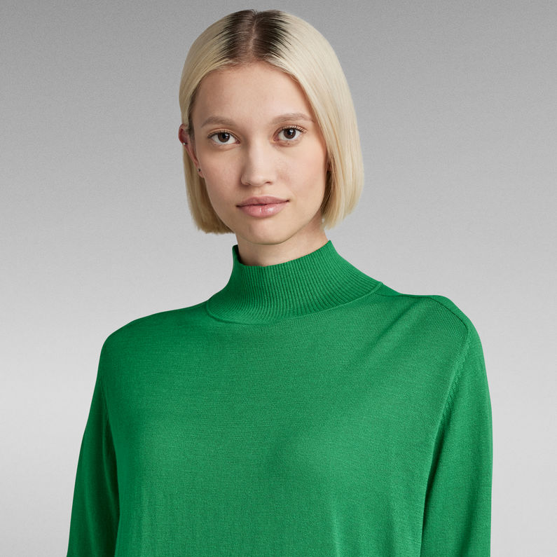 G-Star RAW® Pull en maille Essential Mock Relaxed Vert