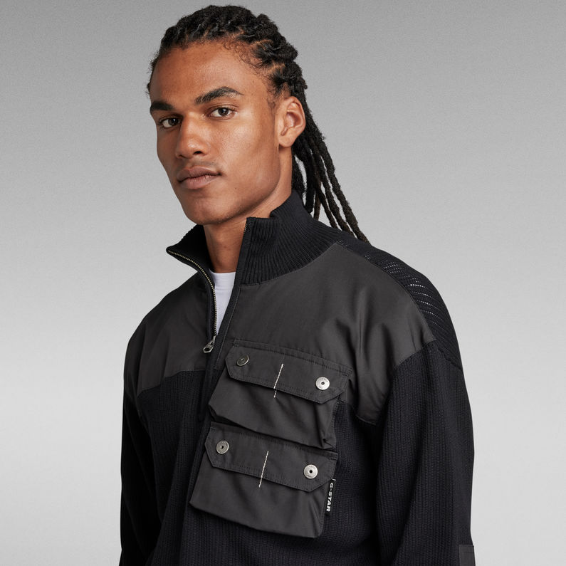 G-STAR® Swiss Army Woven Half Zip Knitted Pullover Schwarz