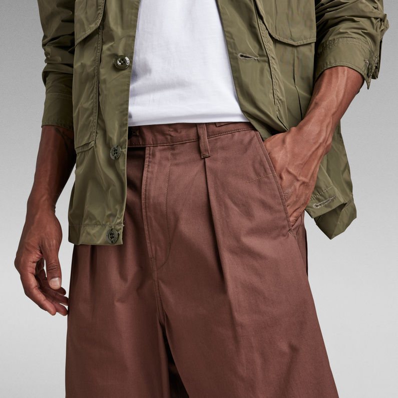 G-STAR® Pleated Chino Shorts Brown