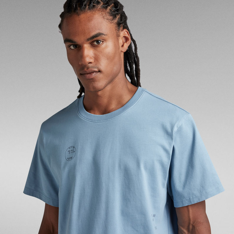 G-Star RAW® T-shirt Irregular Graphics Loose Bleu clair
