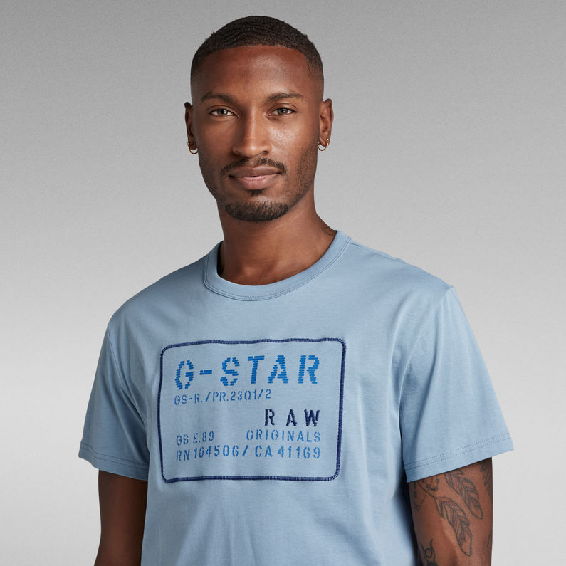 G-Star RAW® Camiseta Applique Multi Technique Azul claro