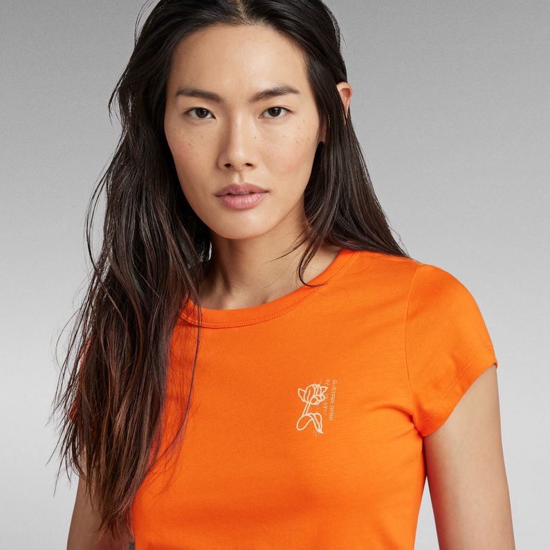 G-Star RAW® T-Shirt Tulip Graphic Slim Naranja
