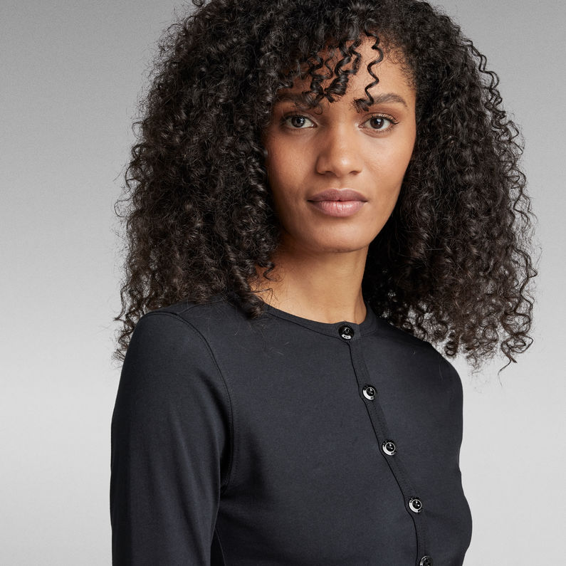 G-STAR® Essential Henley Slim Top Schwarz