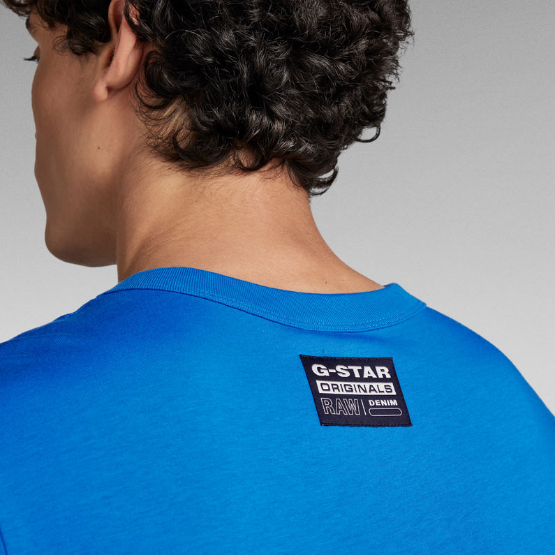 G-STAR® GS RAW Denim Logo T-Shirt Mittelblau