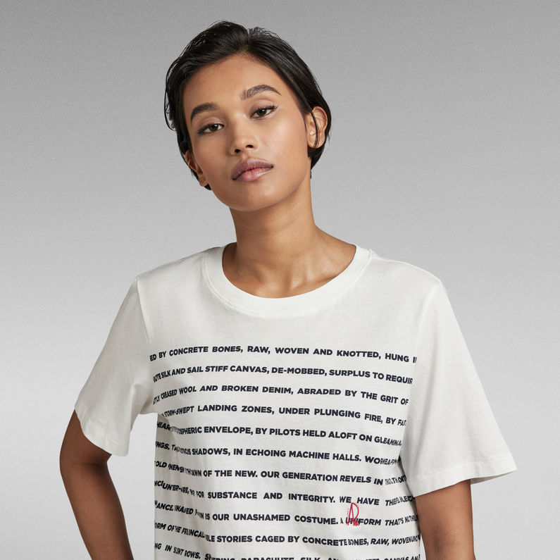 G-Star RAW® Stripe Text T-Shirt White