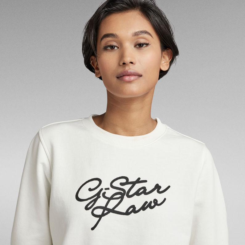 G-STAR® Cursive Graphic Sweater White