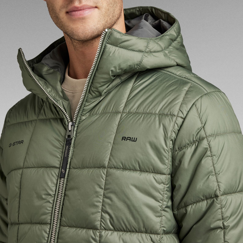 G-STAR® Meefic Square Quilted Hooded Jacket Green