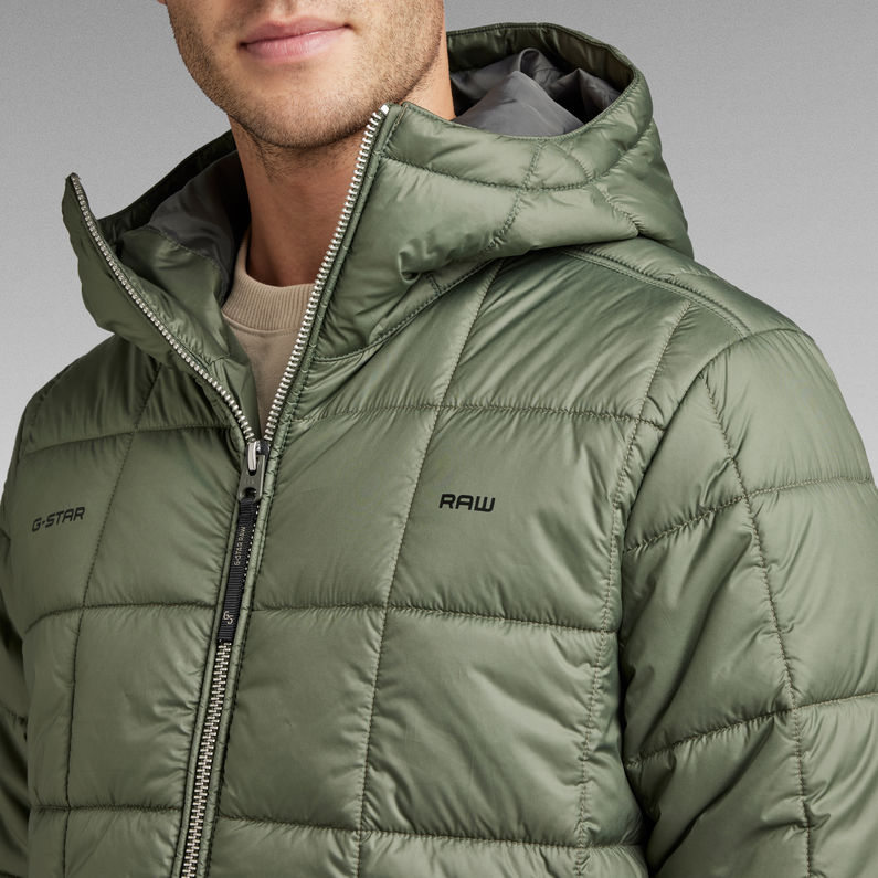 G-Star RAW® Veste Meefic Square Quilted Hooded Vert