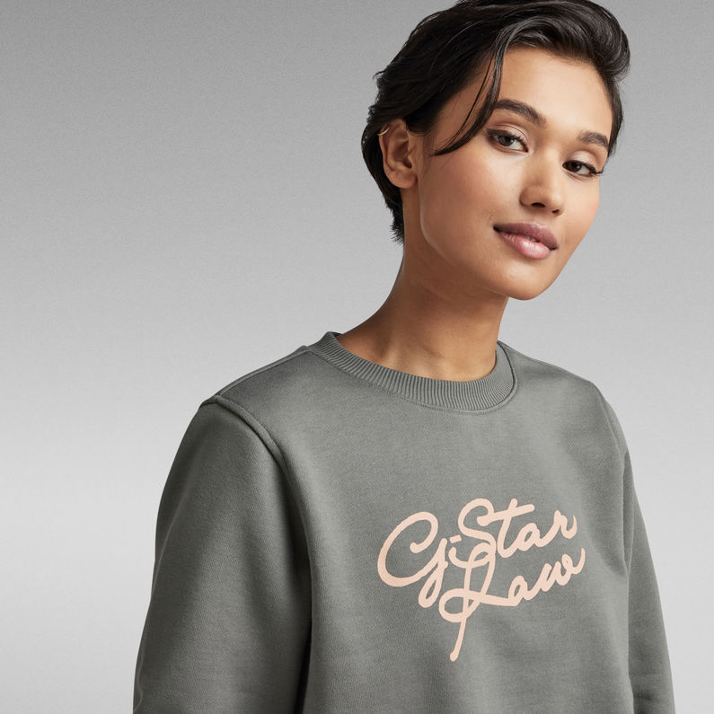 Cursive Graphic Sweater | Grey | G-Star RAW® ES