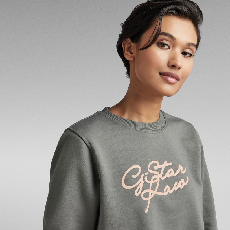 G-STAR® Sweat Cursive Graphic Gris