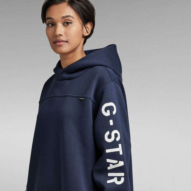 G-Star RAW® Multi Graphic Loose Hooded Sweater Kleid Dunkelblau