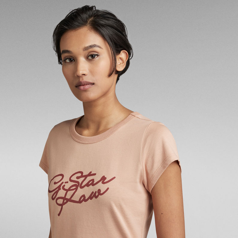 G-Star RAW® Cursive Graphic Slim T-Shirt Pink