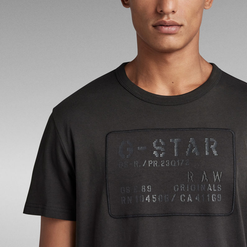 G-Star RAW® Applique Multi Technique T-Shirt Schwarz