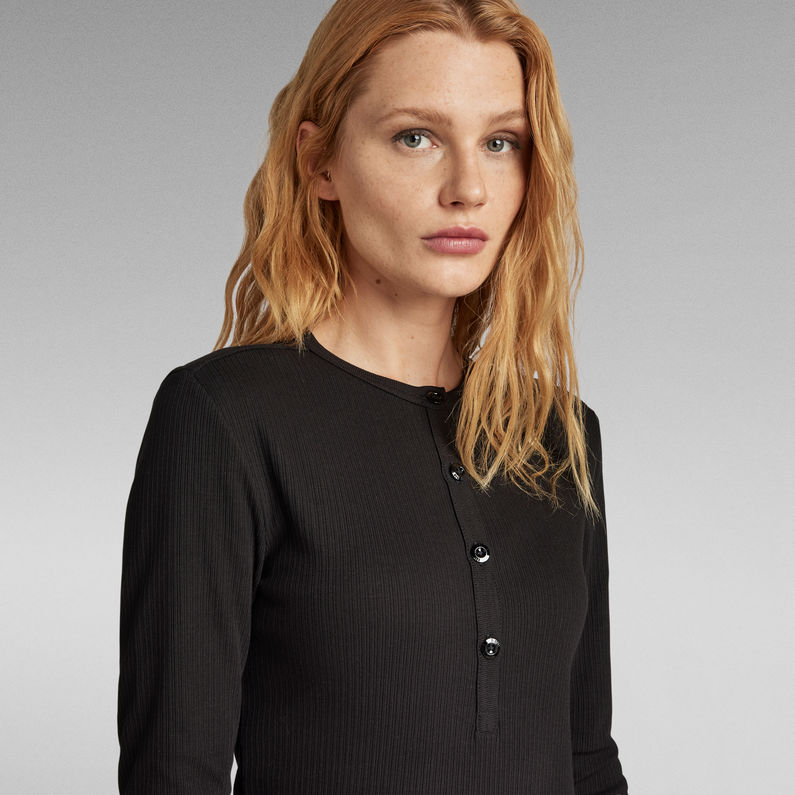 G-STAR® Robe Henley Half Closure Noir