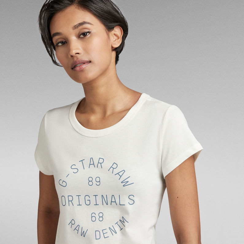 G-Star RAW® T-Shirt Originals Graphic Slim Blanco