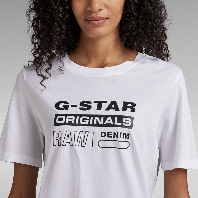G-Star RAW® Camiseta Originals Label Regular Blanco
