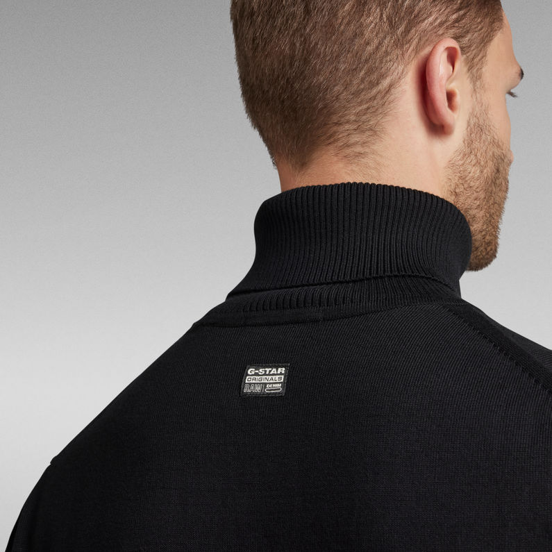 G-STAR® Pull en maille Premium Core Turtle Neck Noir
