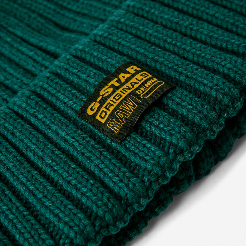 G-STAR® Rib Beanie Green detail shot buckle