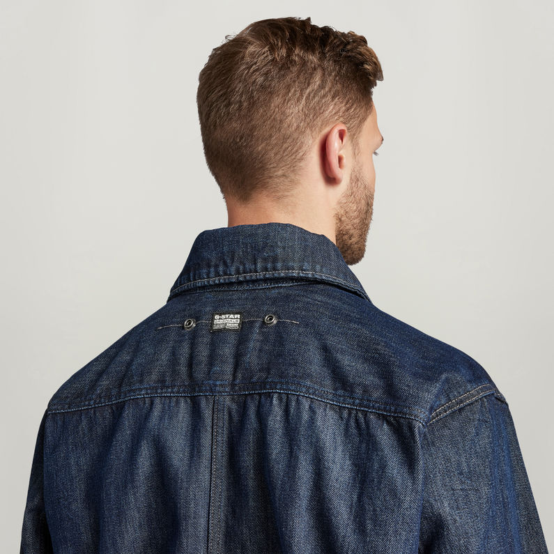 Men's Tall Denim Trucker Jacket in Raw Indigo 2XL / Extra Tall / Raw Indigo