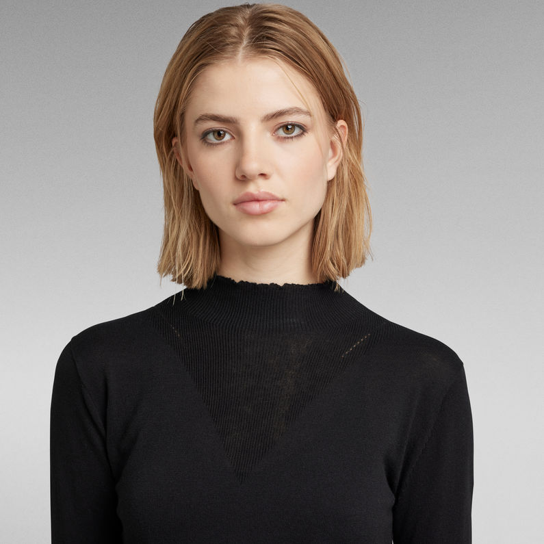 G-STAR® Stokyr Slim Knitted Turtleneck Pullover Schwarz