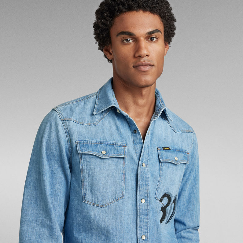 G-STAR® 3301 Slim Hemd Mittelblau