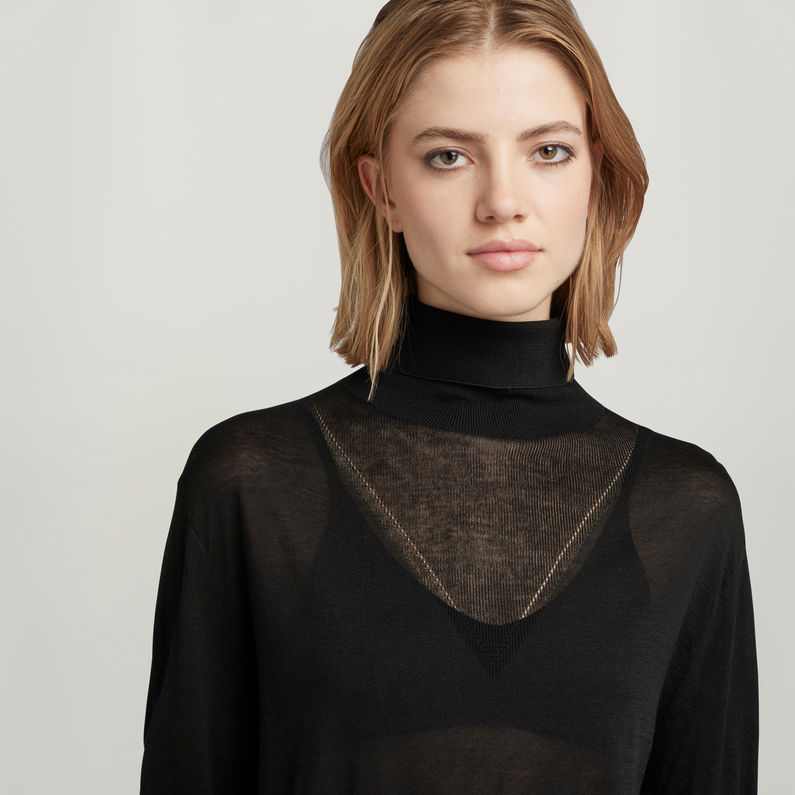 G-Star RAW® Gebreide Coltrui Core Roll Neck Zwart
