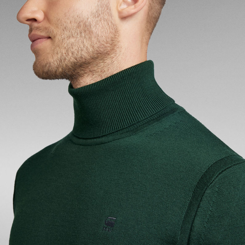 G-STAR® Pull en maille Premium Core Turtle Neck Vert